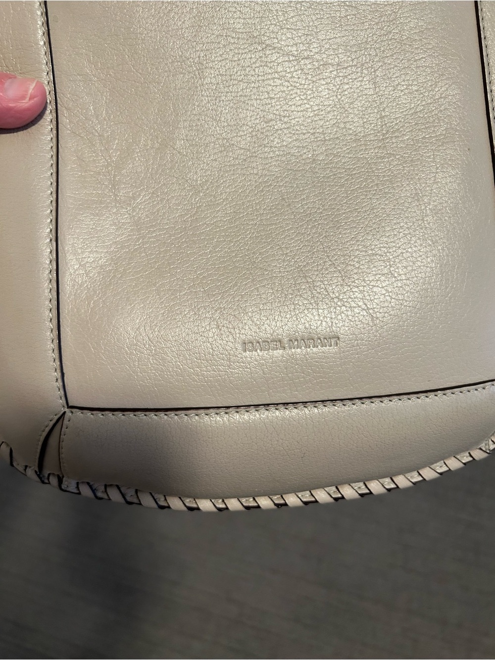 Isabel Marant Oskan Leather Bag – Beige Whipstitched - Picture 7 of 7